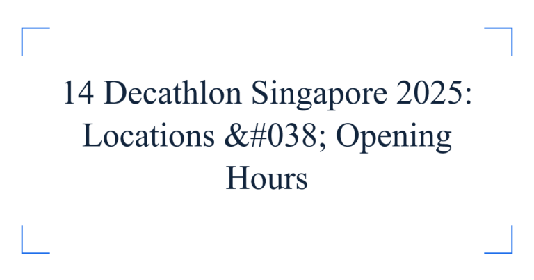 14 Decathlon Singapore 2025: Locations & Opening Hours
