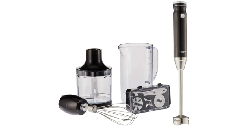 Mayer Hand Blender MMHB109 is the best immersion blender overall, Stainless steel blending stick · Step-less speeds rotary switch control · Power button switch with Blue LED light · Slim body design for comfortable, Best hand blender 2021 2022 – review