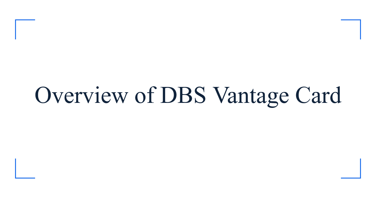 Overview of DBS Vantage Card