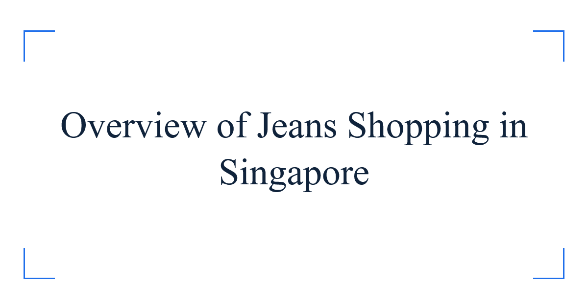 Overview of Jeans Shopping in Singapore