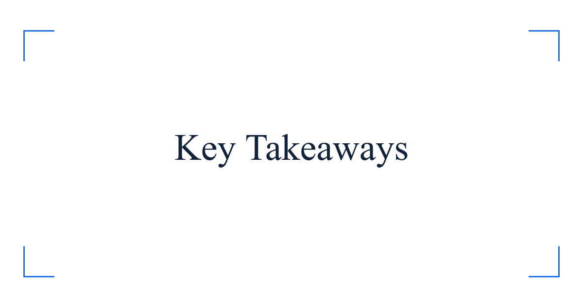 Key Takeaways