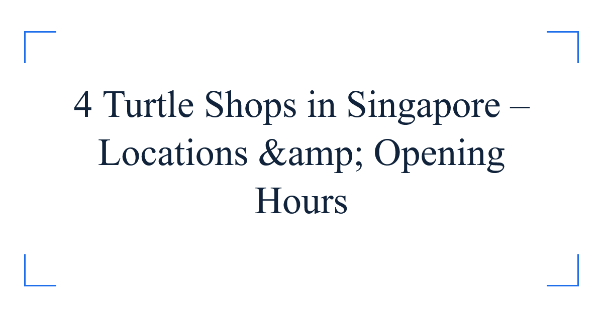 4 Turtle Shops in Singapore – Locations &amp; Opening Hours