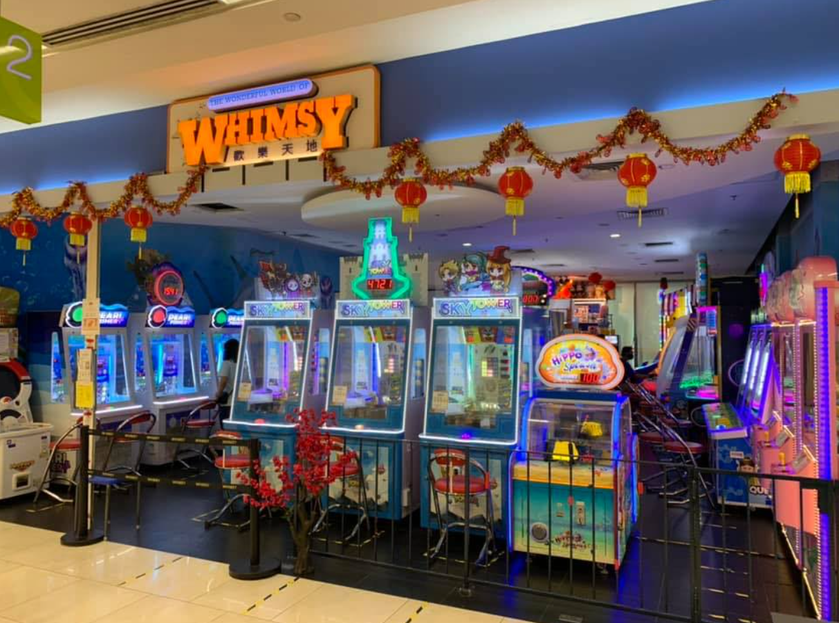 Whimsy is Top 9 Best Arcades in Singapore to play with friends after school, after work, relieve stress, get dolls, go dating, 
whimsy arcade locations, whimsy arcade downtown east, whimsy arcade jcube opening hours, jcube arcade, 